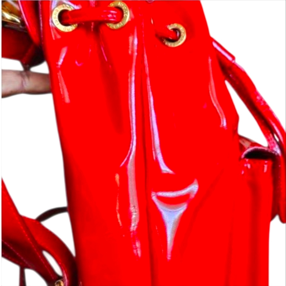 Gucci Bamboo Backpack Patent  Leather Luxurious Design with COA & Dust Bag - Picture 14 of 16